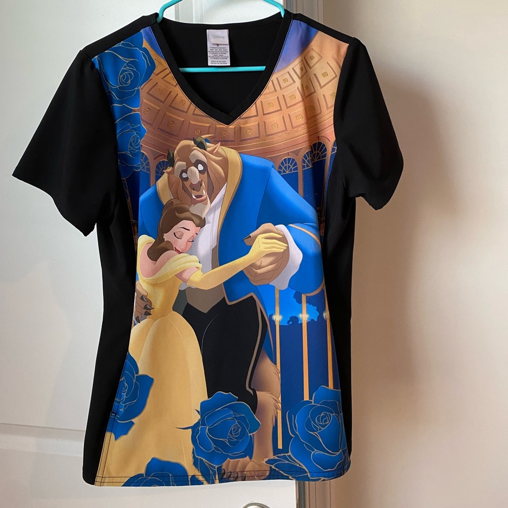 Disney Beauty and the Beast scrub top